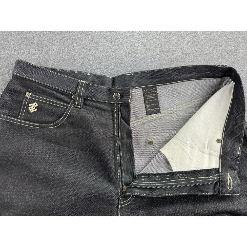 Vintage Rocawear Jeans Mens 38x34 Baggy Carpenter Deep‎ Black Hip Hop Skater Y2k